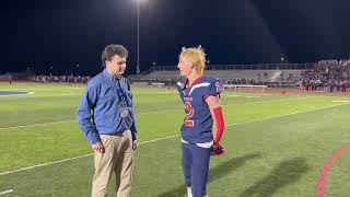 FINAL Conestoga Valley 35  Shippensburg 24 Isaiah Sensenig talks about huge night [upl. by Eeloj]