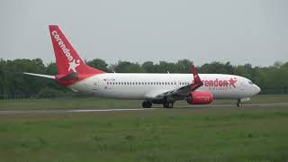 Corendon Airlines B737800 Takeoff Groningen Airport Eelde [upl. by Lsiel]