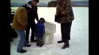 Brook trout worth 2000 in Roxbury Pond ice fishing derby [upl. by Morrissey]