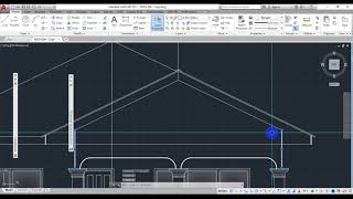 Drawing gable roof for elevation [upl. by Alves]