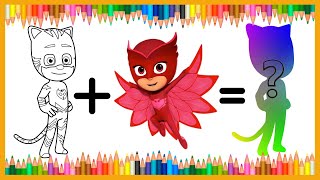 🎨Coloring Swap Catboy to Owlette  How To Color Easy Coloring Drawing Painting amp Color Swap [upl. by Anette]