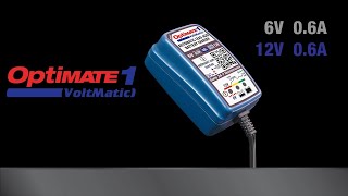 Automatic 6V amp 12V battery charger  OptiMate 1 VoltMatic [upl. by Kcirdek]