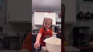 This is why she prefers to handle the mixing herself 😂 toddlers kidsinthekitchen [upl. by Steiner]