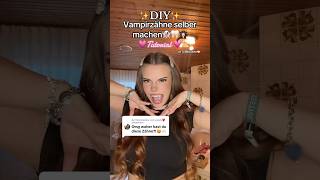 Vampirzähne selber machen mit Polymorph👻 DIY Halloween Look Vampir🖤 vampir halloween diy [upl. by Myrvyn]