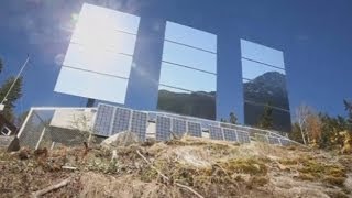 Giant mirrors reflect sunshine into dark Norway town of Rjukan [upl. by Odo]