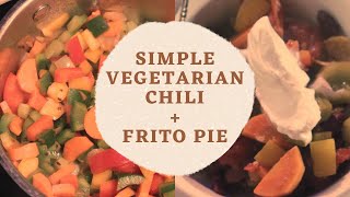 Simple Vegetarian Chili  Frito Pie [upl. by Llemmart]