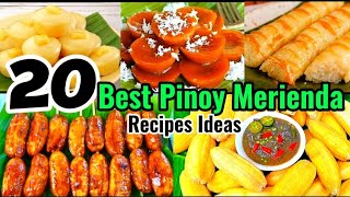 Top 20 Pinoy Merienda Filipino Best Everyday Snack Recipes Ideas [upl. by Eldnek]