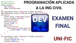 UNI EXAMEN FINAL PROGRAMACIÓN APLICADA A LA ING CIVIL UNI FIC [upl. by Annor]