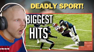 European Soccer fan Reacts To Biggest Hits In NFL [upl. by Egon]