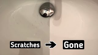 How to remove scratch marks from porcelain sink  Easy method  Dark Skin Carpenter [upl. by Luap259]