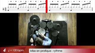 Cours de Batterie ★ Exercices débutant ★ Rudiment frisé [upl. by Margarette]