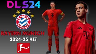 DLS 24 KITS BAYERN MUNICH 202425 OFFICIAL HOME KIT🔴⚫  DLS KITS [upl. by Jacquelin502]