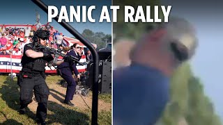 Hes got a gun scream panicked Trump supporters moments before shooter opens fire at rally [upl. by Wenger]