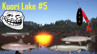 Russian Fishing 4  Kuori Lake  Spin trolling 100 fish one Hour SPOT  RF4 5 [upl. by Aknahs867]