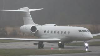 GULFSTREAM G650 9HMFC LANDING AND DEPARTING FARNBOROUGHEGLF 1022024 [upl. by Decca]