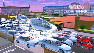 Collect All AI White Cars Sakura School Simulator secret [upl. by Ecirad]