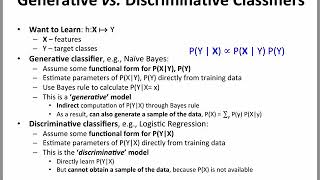 Logistic Regression Generative vs Discriminative Classifiers [upl. by Vogeley]