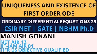 ORDINARY DIFFERENTIAL EQUATIONS 29  UNIQUENESS AND EXISTENCE OF FIRST ORDER INITIAL VALUE PROBLEM [upl. by Laekcim]