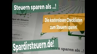 Steuern sparen mit kostenlosen und einfachen Checklisten  Spardirsteuernde [upl. by Aicenra]