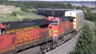 BNSF Manifest train Palmer LakeColorado 7 June 2011 [upl. by Leahcimrej]