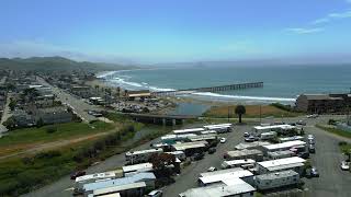 Cayucos State Beach Pier Drone 4k [upl. by Valenka]