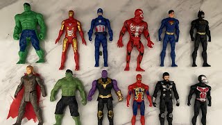 AVENGERS SUPERHERO TOYS 16 Action FiguresUnboxing Spiderman IronmanHulkThor Captain America [upl. by Gan286]