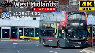 National Express West Midlands Platinum 47 West Bromwich to Hateley Heath Wednesbury ADL E400MMC [upl. by Ahearn]