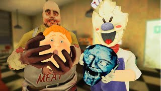 Mr Meat 2 vs Ice Scream 8 vs Granny Remake funny animation part 56 [upl. by Conlen]