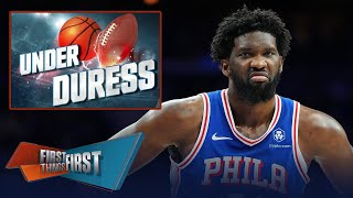 Joel Embiid 76ers reigning MVP headlines Brou’s Under Duress List  NBA  FIRST THINGS FIRST [upl. by Klos]