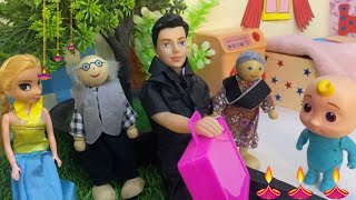 Ghar Aaye Dada Dadi 👴👵 Ballu Hua Had Se Zyda Khush  Dolls Family Fun [upl. by Allenaj575]