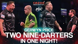 TWO NINEDARTERS IN ONE NIGHT Gerwyn Price strikes perfection TWICE in the same night [upl. by Anileuqcaj741]