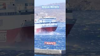 Tinos  Aegean Meltemi  North winds 7 Beaufort  Maneuver docking manouvering beaufort isalos [upl. by Ardnayek]