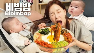 미소와 함께 ❤ 즉석 양푼 비빔밥 육아 먹방 쏘영 Korean Food Bibimbap eatingshow with baby miso 💕 Mukbang ASMR Ssoyoung [upl. by Pegasus]