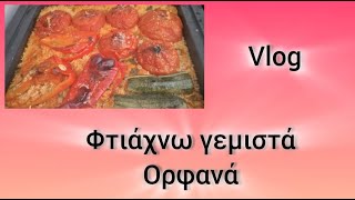 vlog μαγειρικη Ελάτε να κάνουμε παρέα γεμιστά ορφανά [upl. by Ecirp266]