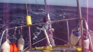 Sea Feather Wind Vane on a Trident 24 sailing from Alderney to the Exe [upl. by Odracer511]