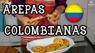 AREPAS COLOMBIANAS rellenas de queso y avena  AuritaTv [upl. by Llenod]