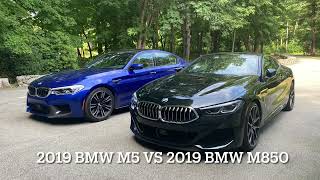 2019 BMW M5 vs 2019 BMW M850 exhaust battle [upl. by Helbona]