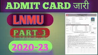 lnmu part3 admit card 201821 [upl. by Dichy364]