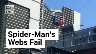 Animatronic SpiderMan Crashes at Disney California Adventure [upl. by Far]