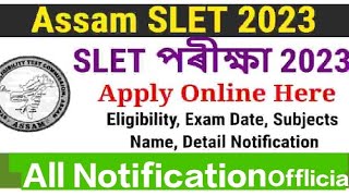 State Eligibility Test 2023 – SLET NE Online Application Form Assam jobs today gov jobs [upl. by Natan]