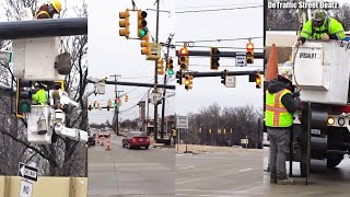 Traffic Lights Installation Before Upgrade  Mound amp 13 Mile Rd [upl. by Asyal]