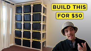 Easy DIY Tote Storage Rack  Build for under 50 [upl. by Irtak]