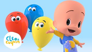 Learn the colors and more with Cuquin and his balloons  Cleo and Cuquin [upl. by Trelu]