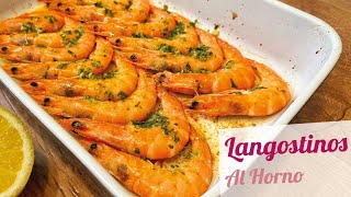 🦐🦐 LANGOSTINOS AL HORNO CON AJO Y PEREJIL  RECETAS DE COCINA [upl. by Oidivo696]