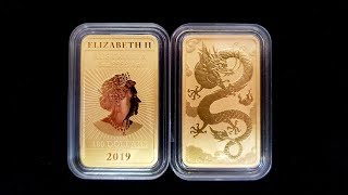 Perth Mint 2019 Gold Rectangular Dragon EPIC UNBOXING [upl. by Yorztif]