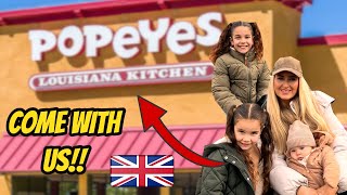 POPEYES opens in LONDON British family try POPEYES for the first time [upl. by Coad]