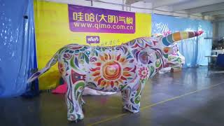 How To use Inflatable bull Costume for Parade or Stagedesign Decoration [upl. by Enait641]