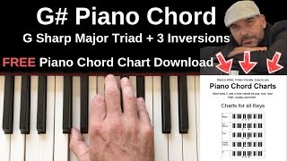 G Piano Chord  G Sharp Major  Inversions Tutorial  FREE Chord Chart [upl. by Karyn]