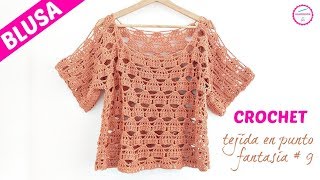 BLUSA CROCHET FACIL TUTORIAL PASO A PASO [upl. by Atiuqaj]