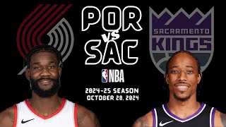 Portland Trail Blazers vs Sacramento Kings Full Game Highlights  Oct 28 2024  202425 NBA Season [upl. by Beeson]